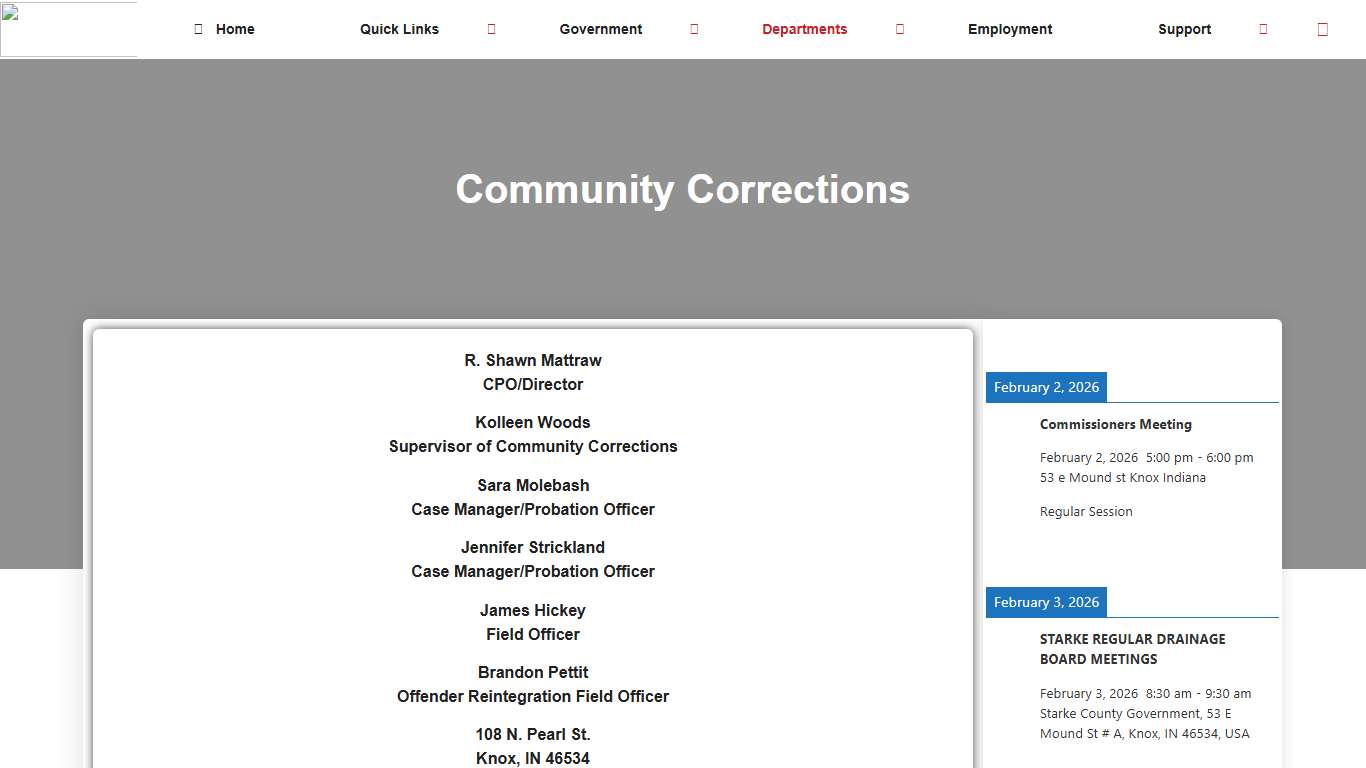 Community Corrections – Starke County Indiana